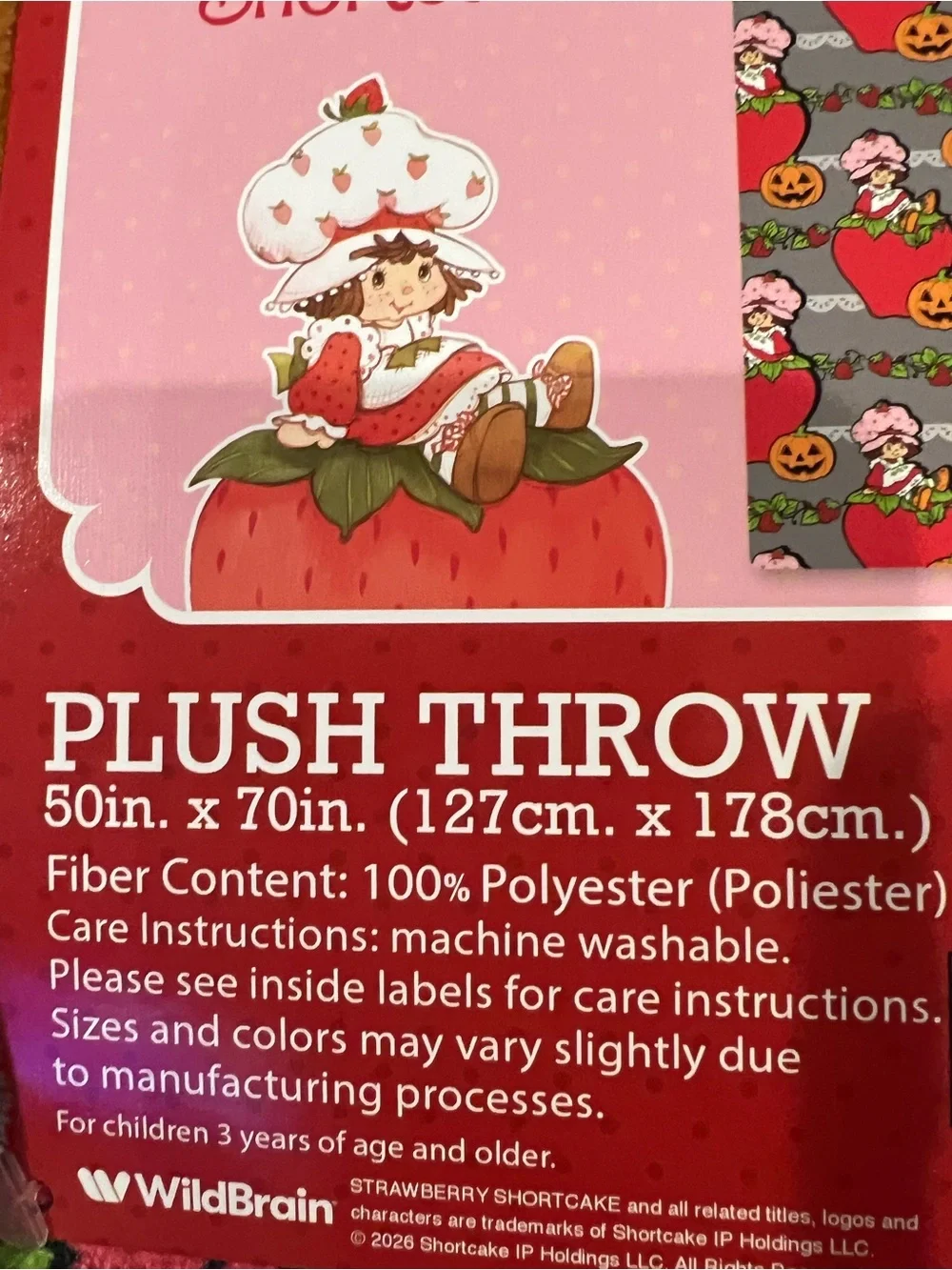 Strawberry shortcake Pumpkin Halloween Blanket - Grey, Red, Green